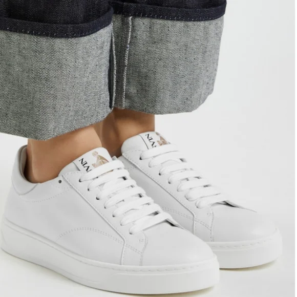 Lanvin DDB0 white Leather Sneakers MSRP $650